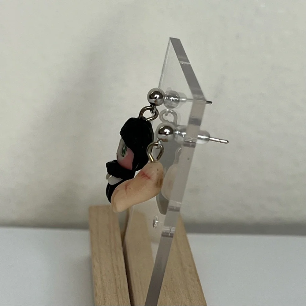 Wednesday Addams Clay Handmade Earrings - Picture 7 of 8